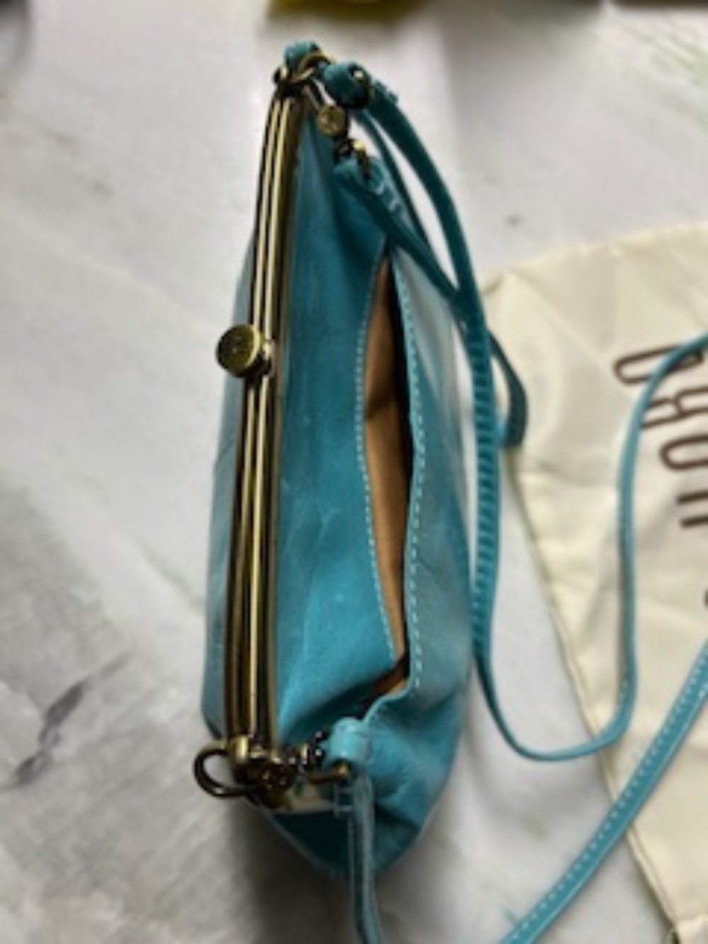 HOBO Lana vintage leather turquoise/ aqua bag - Picture 3 of 7